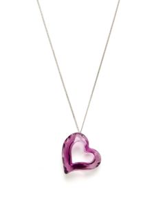 Purple Love Heart Pendant Necklace by Swarovski Jewelry