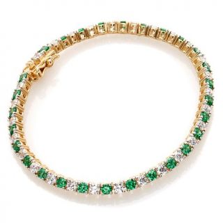 Absolute™ Emerald Color and Clear "One by One" Line Bracelet