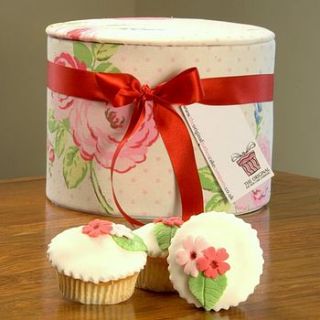 vintage rose cup cake hat box by original hat box cake co
