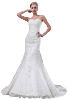 GEORGE BRIDE Sexy Mermaid Lace Over Satin Chapel Train Bridal Gowns