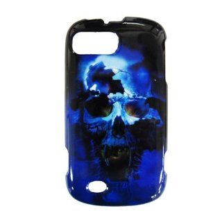 For ZTE Valet Z665C / Z665 C Z 665 C Blue Skull Design HARD Case Straight Talk / Tracfone Cover Durable Design Premium Protector Accessory Cell Phones & Accessories