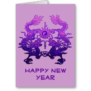 CHINESE NEW YEAR Purple Dragons Cards