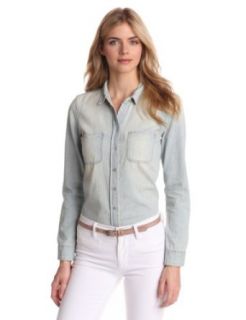 Calvin Klein Jeans Women's Denim Shirt, Light Blue, Small Button Down Shirts
