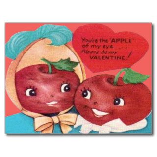 Apple Of My Eye Heart Valentine Postcards