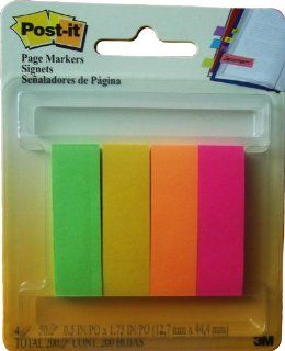 Post it Page Marker 670 4 D, 1/2 in x 1.75 in (12, 7 mm x 44, 4 mm) Rainbow  