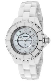 Chanel H2422  Watches,Womens J12 White Diamond White Mother Of Pearl Dial White High Tech Ceramic, Luxury Chanel Quartz Watches