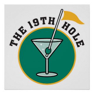 golf 19th hole drink time humor posters