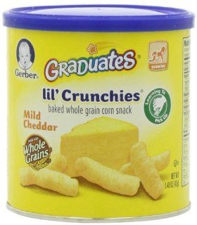 Gerber Graduates Lil' Crunchies, Mild Cheddar, 1.48 Ounce Canisters (Pack of 6)  Baby Snack Foods  Grocery & Gourmet Food