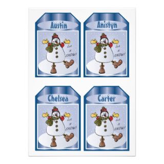 Four Small Let It Snow Gift Tags Personalized Announcements