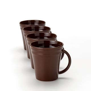 Rachael Ray Double Ridge 12 ounce Brown Mugs (Set of 4) Rachael Ray Mugs