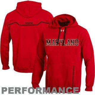 UM Terrapins stuff  Under Armour Maryland Terrapins Relentless Storm Charged Cotton Performance Hoodie   Red  Sports Fan Sweatshirts  Sports & Outdoors