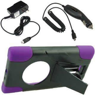 BW Armor Video Stand Protector Hard Shield Snap On Case for AT&T Nokia Lumia 1020 + Car + Home Charger Purple Cell Phones & Accessories
