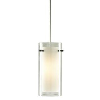 Alico Industries PC670 90 15 Tubolaire Collection 1 Light 12V Mini Pendant, Chrome Finish with Clear Outer and Frosted Inner Glass   Chandeliers  