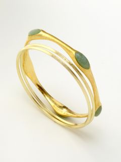 SET OF three gold and stone BANGLES by Sheila Fajl