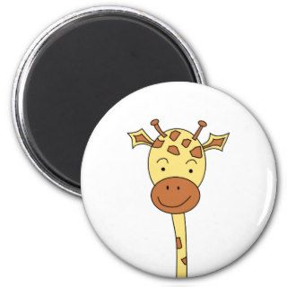 Giraffe Facing Forwards. Cartoon. Refrigerator Magnet