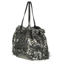 Valentino 7WB00611 Leather Sequin Embellished Shopper Bag Valentino Designer Handbags