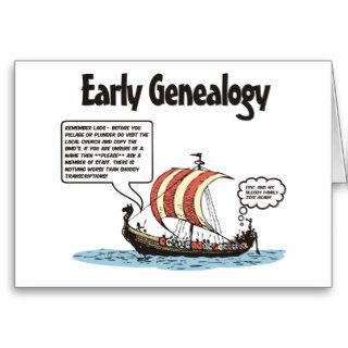 Early Genealogy Cartoon Birthday Card