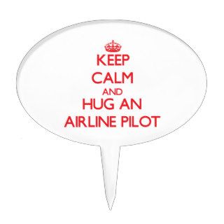 Keep Calm and Hug an Airline Cake Topper