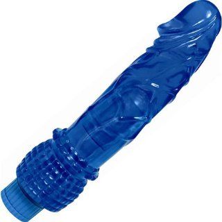 OptiSex Love Buzz Waterproof Vibrating Jelly Dong with Soft Tickler Ring, 6 Inch, Blazing Blue Health & Personal Care