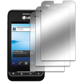 3 Pack Mirror Screen Protector for LG Optimus 2 II AS680 Cell Phones & Accessories