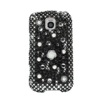 LG MS690 Optimus M luxe Diamond Case Flowers Black 354 Cell Phones & Accessories