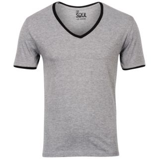 55 Soul Mens 3 Pack V Neck T Shirt   Black/White/Grey      Clothing