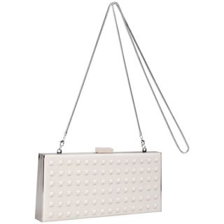 French Connection Anya Leather Clutch Bag   Cream      Clothing