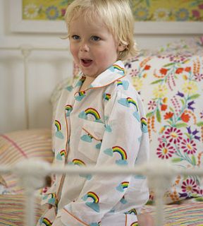 boy's rainbow pyjamas by lulu and nat