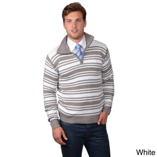 Boston Traveler Boston Traveler Mens Long Sleeve Striped Sweater White Size M