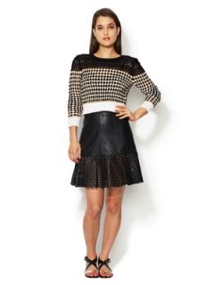 Sinoloa Laser Cut Leather Skirt by Vena Cava