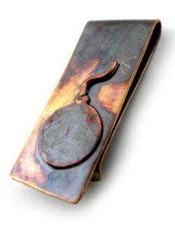 Artisan Crafted Bronze Money Clip with Bomb Design at  Mens Clothing store