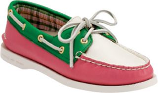 Sperry Top Sider A/O 2 Eye   Pink/Green/White Leather