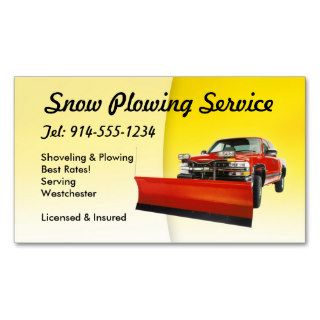 CUSTOMIZABLE Snow Plowing Yellow Business Card Template
