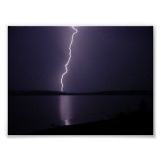 Lightning Strike Over Round Lake, New York Poster