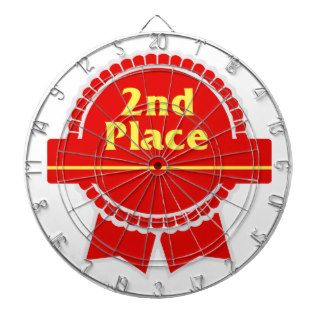 Second Place Red & Gold Ribbon Dart Boards