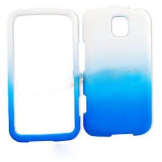 For Lg Optimus M / C Ms 690 Non Slip White Blue Matte Case Accessories Cell Phones & Accessories