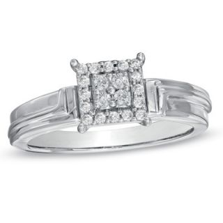 CT. T.W. Diamond Composite Engagement Ring in 10K White Gold