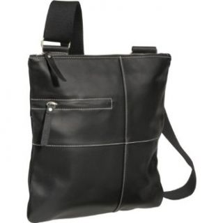AmeriLeather Slim Cross Body Messenger Bag (Black) Clothing