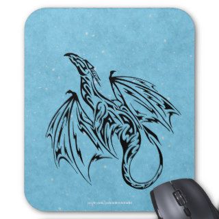 Dragon Tattoo Teal Background Mythical Creature Mousepad