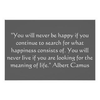 Camus Quote Meaning of Life Poster