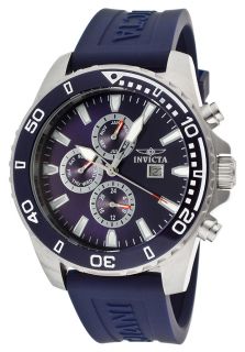 Invicta 10922  Watches,Mens Specialty Blue Dial Blue Polyurethane, Casual Invicta Quartz Watches
