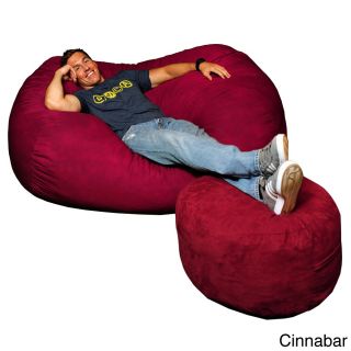 Theater Sacks Llc Theater Sack 6 foot Bean Bag Couch In Plush Microsuede Fabric Red Size Jumbo