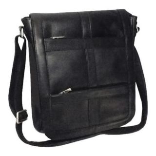 Royce Leather Vaquetta Vertical 16in Laptop Messenger Bag Black