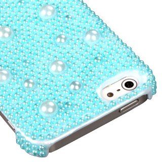 MYBAT IPHONE5HPCBKPRLDM703WP Premium Pearl Diamante Case for iPhone 5   1 Pack   Retail Packaging   Baby Blue Cell Phones & Accessories