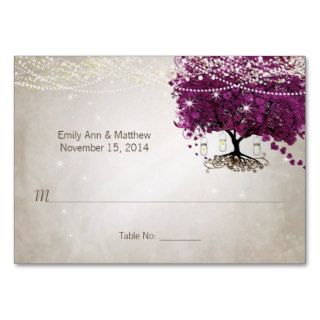Sangria Heart Leaf Tree Table Place Cards Business Card Template