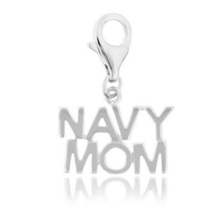 Sterling Silver NAVY MOM Clip On Charm   Zales