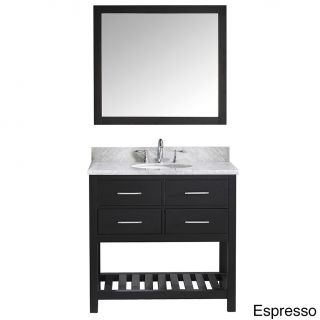Virtu Usa Caroline Estate 36 inch Italian Carrara White Marble Single Sink Bathroom Vanity
