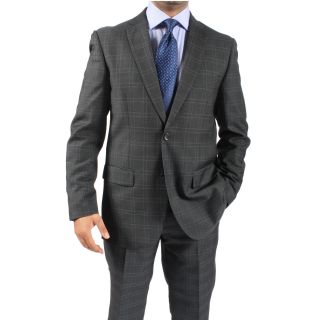 Ferrecci Zonettie By Ferrecci Mens Slim Fit Charcoal 2 button Suit Grey Size 36S