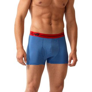 New Balance Mens Performance Royal Blue/ Red Sport Trunks (3 inch Inseam)
