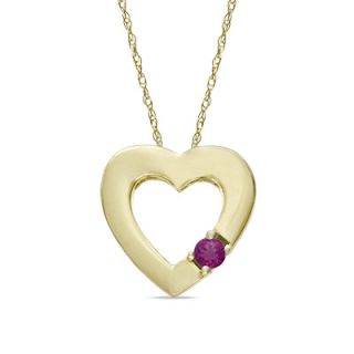 Lab Created Ruby Heart Pendant in 10K Gold   Zales